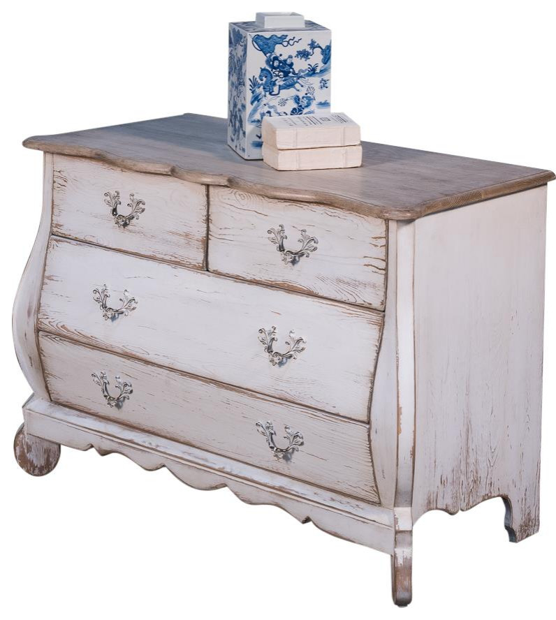 Commode Chest of Drawers SARREID BELLE Traditional Antique Curved   French Country   Accent Chests And Cabinets   by EuroLuxHome  Houzz