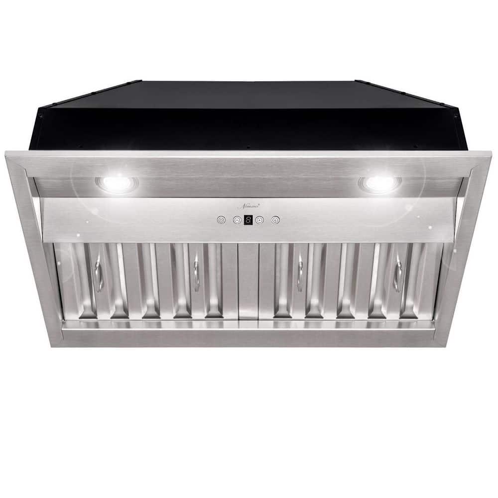 Akicon 30 in 3Speeds 600CFM Ducted InsertBuiltin Range Hood Ultra Quiet in Stainless Steel with Dimmable Cool White Lights