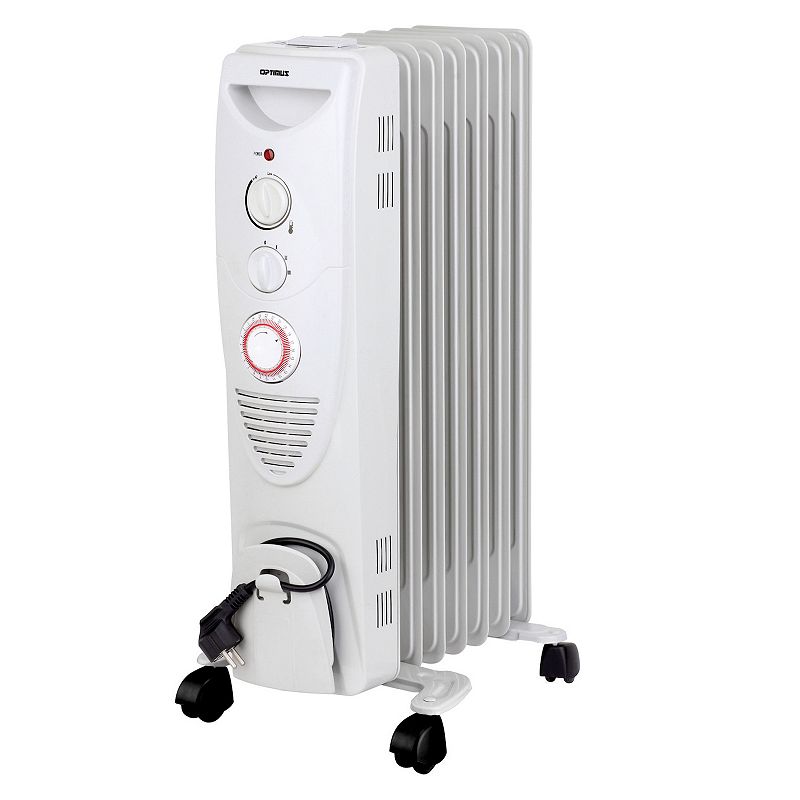 Optimus Portable 7 Fins Oil Filled Radiator Heater with Timer