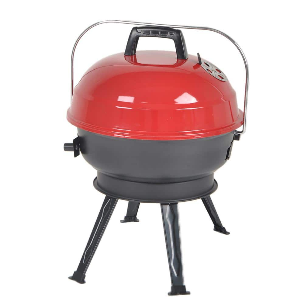 PRIVATE BRAND UNBRANDED 14 in. Portable Charcoal Grill in Red CBT1702HDR