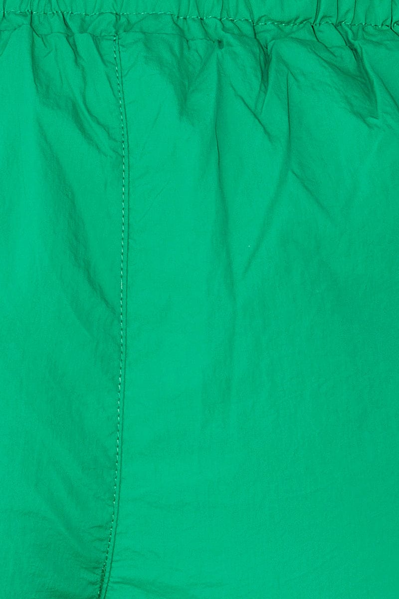 Green Cargo Parachute Pants