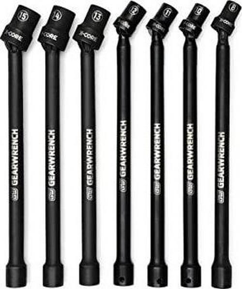 GearWrench-84980 Pinless Universal Impact Metric Extension Socket Set 7 Pc 3/8in. Drive 6 Point X-Core