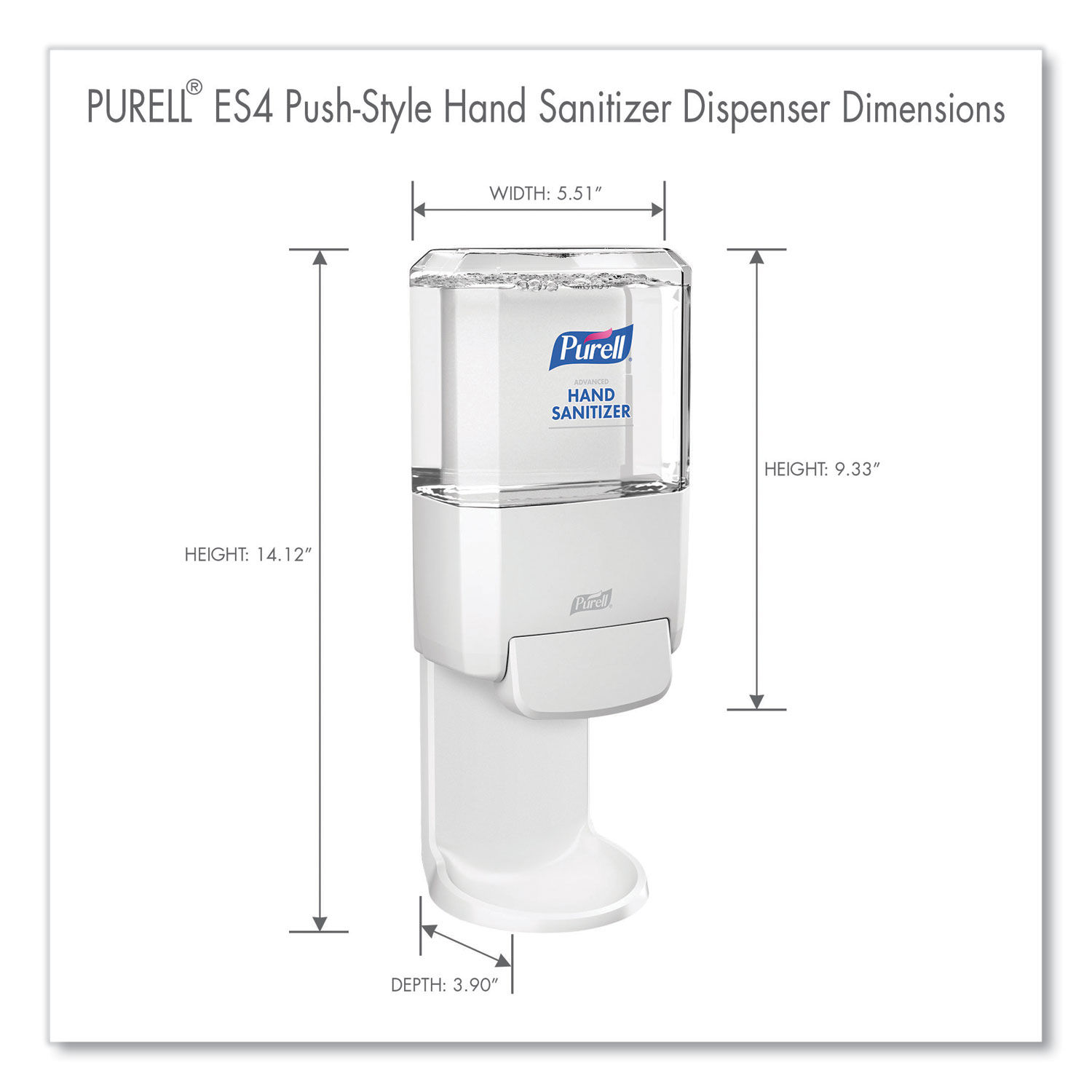 Push-Style Hand Sanitizer Dispenser by PURELLandreg; GOJ502001