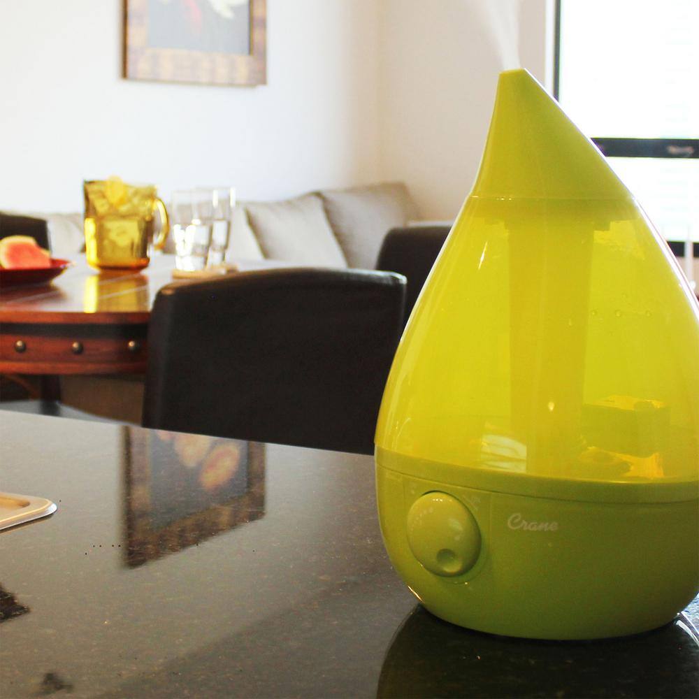 Crane 1 Gal. Drop Ultrasonic Cool Mist Humidifier for Medium to Large Rooms up to 500 sq. ft. - Green EE-5301G