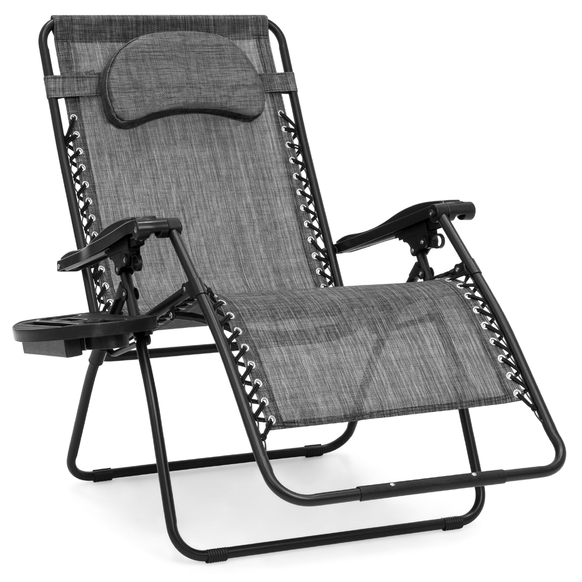 Best Choice Products Oversized Zero Gravity Chair, Folding Outdoor Patio Lounge Recliner w/ Cup Holder - Gray