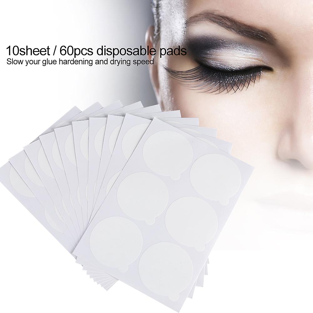 10sheet / 60pcs Disposable Eyelash Glue Holder Pallet Extension Pad Grafting Eyelash Sticker