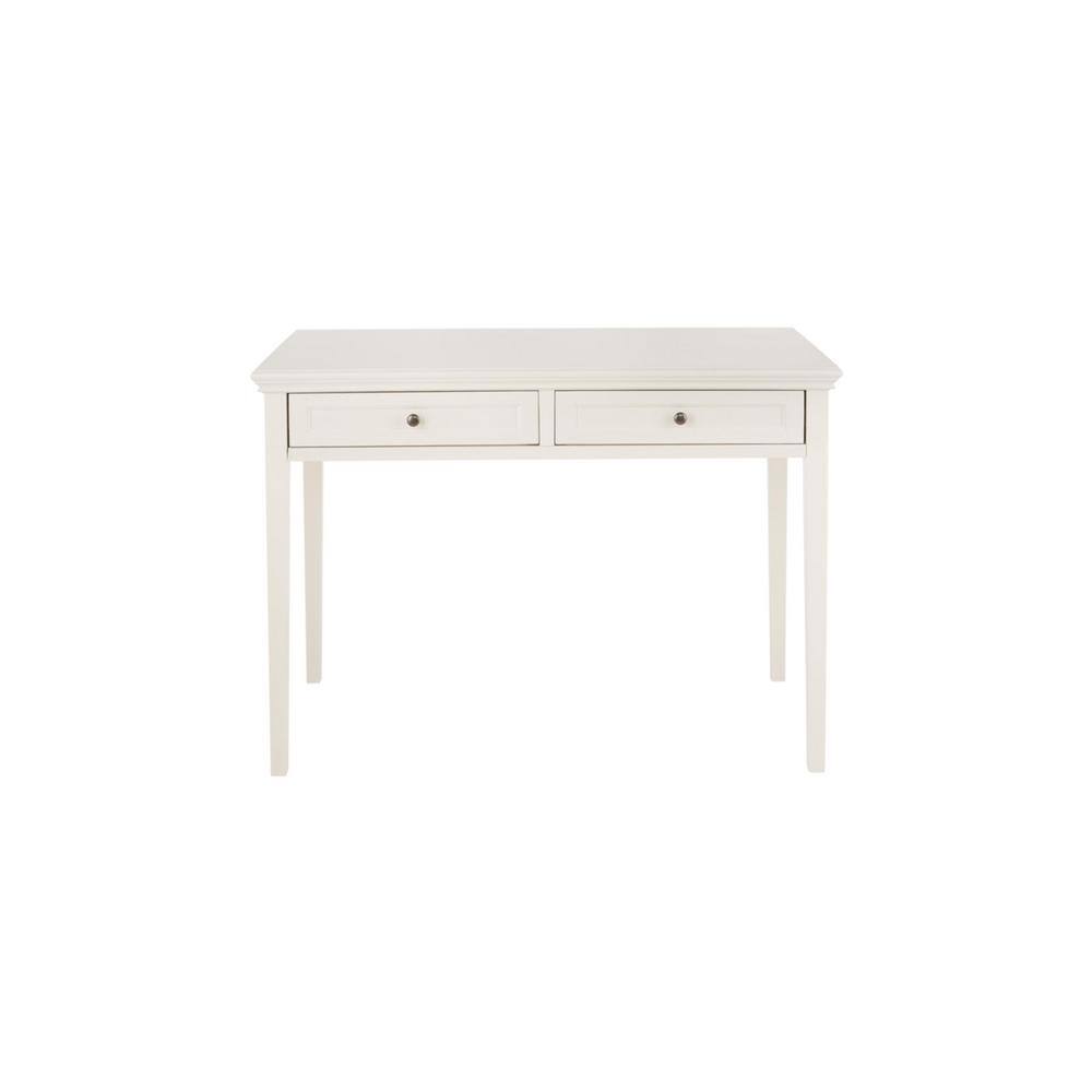 Home Decorators Collection Royce 44 in. Rectangular Polar White 2-Drawer Wood Writing Desk SK19051A3-PW