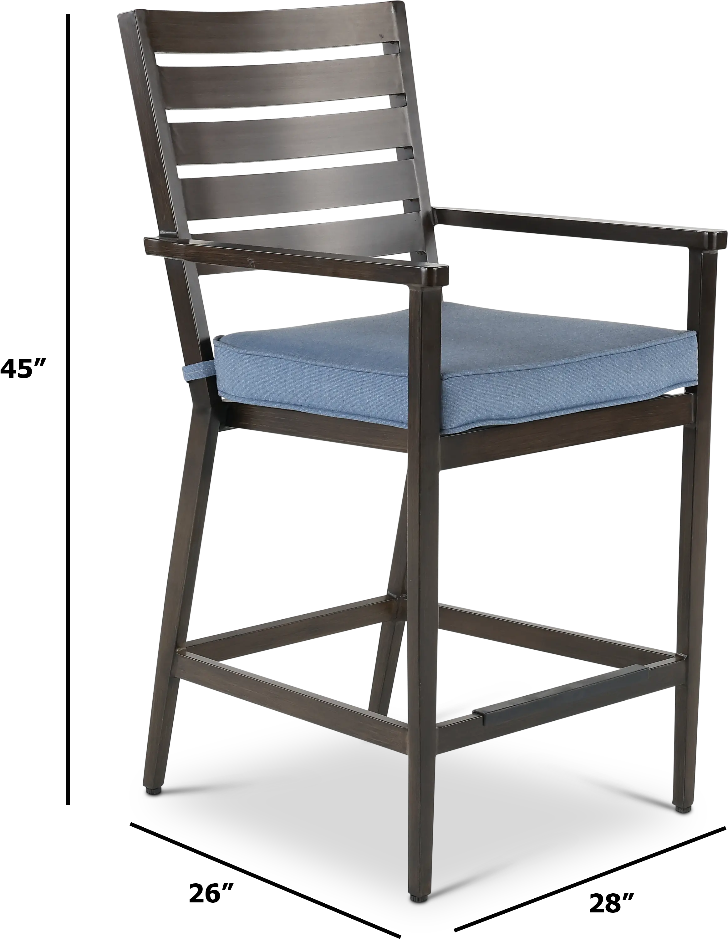 Adeline Denim Blue Outdoor Bar Stool