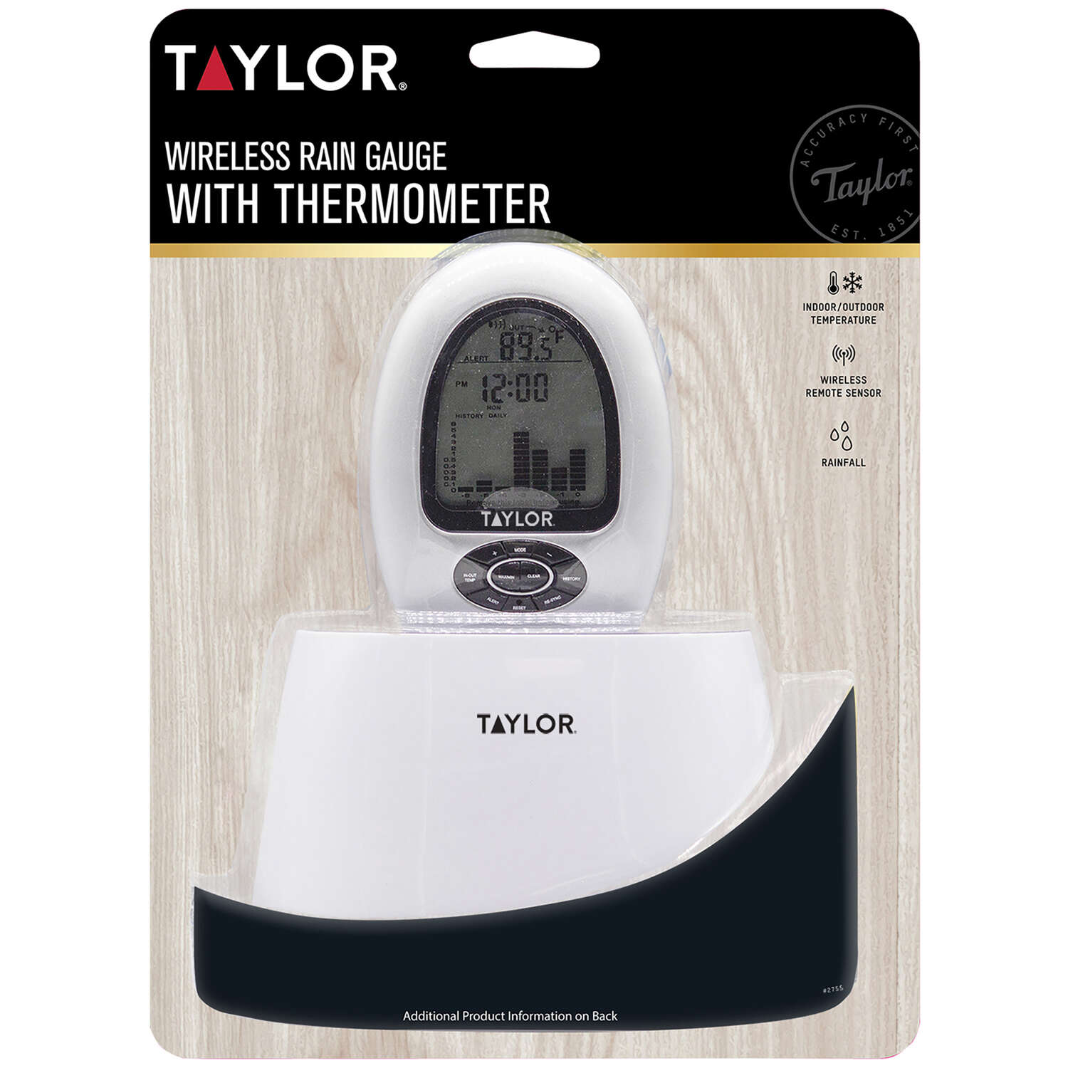 Taylor Rain Gauge Keyhole 3.6 in. W X 5 in. L