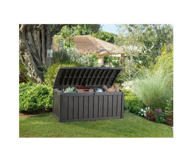 Glenwood 101 Gallon Outdoor Storage Box Brown Keter