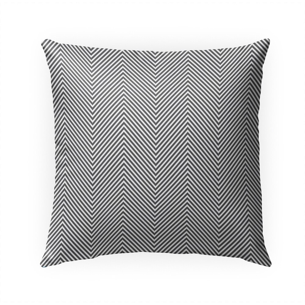 DEEP CHEVRON DARK GREY IndoorOutdoor Pillow By Kavka Designs   18X18