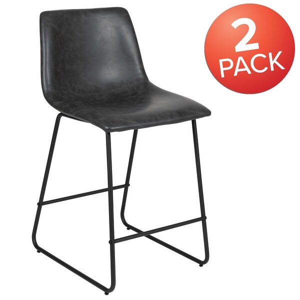 LeatherSoft Counter-height Stools (Set of 2)