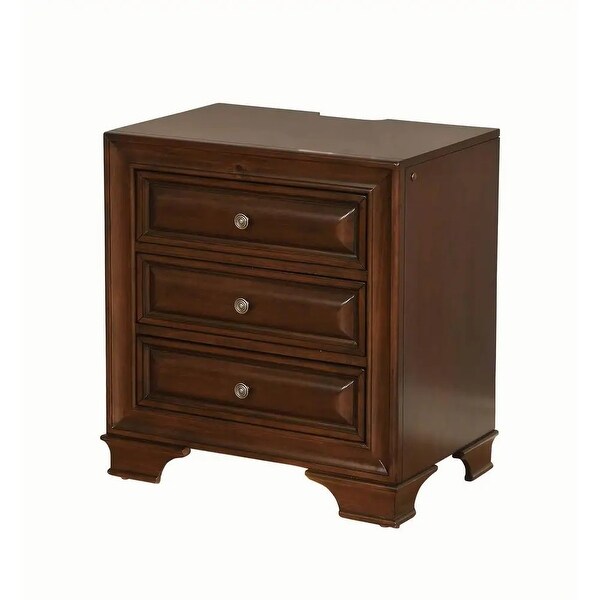 Transitional Style Nightstand with 3 Drawers - - 36119169