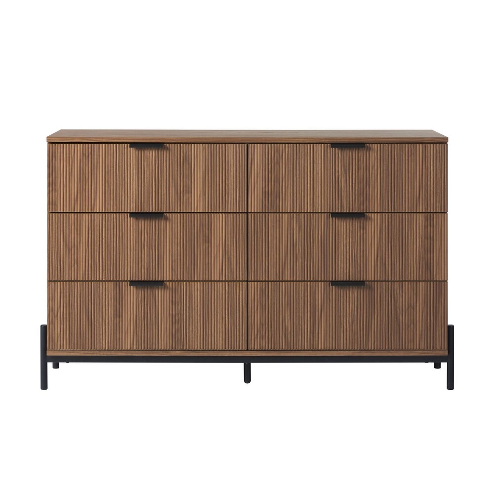 Middlebrook Designs Six Drawer Chest with Reeded Drawer Fronts