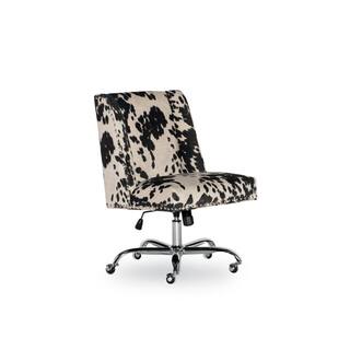 Linon Home Decor 24 in. Width Udder Madness Fabric Task Chair with Adjustable Height 178404BLK01U