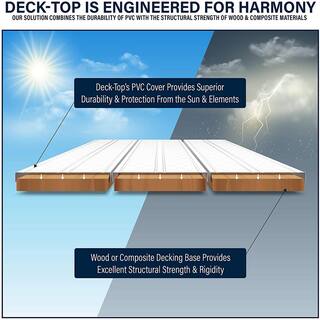 Deck-Top 12 in. x 5-12 in. x 3 in. Coastal Grey PVC Decking Board Cover Sample for Composite and Wood Patio Decks DTSCG894