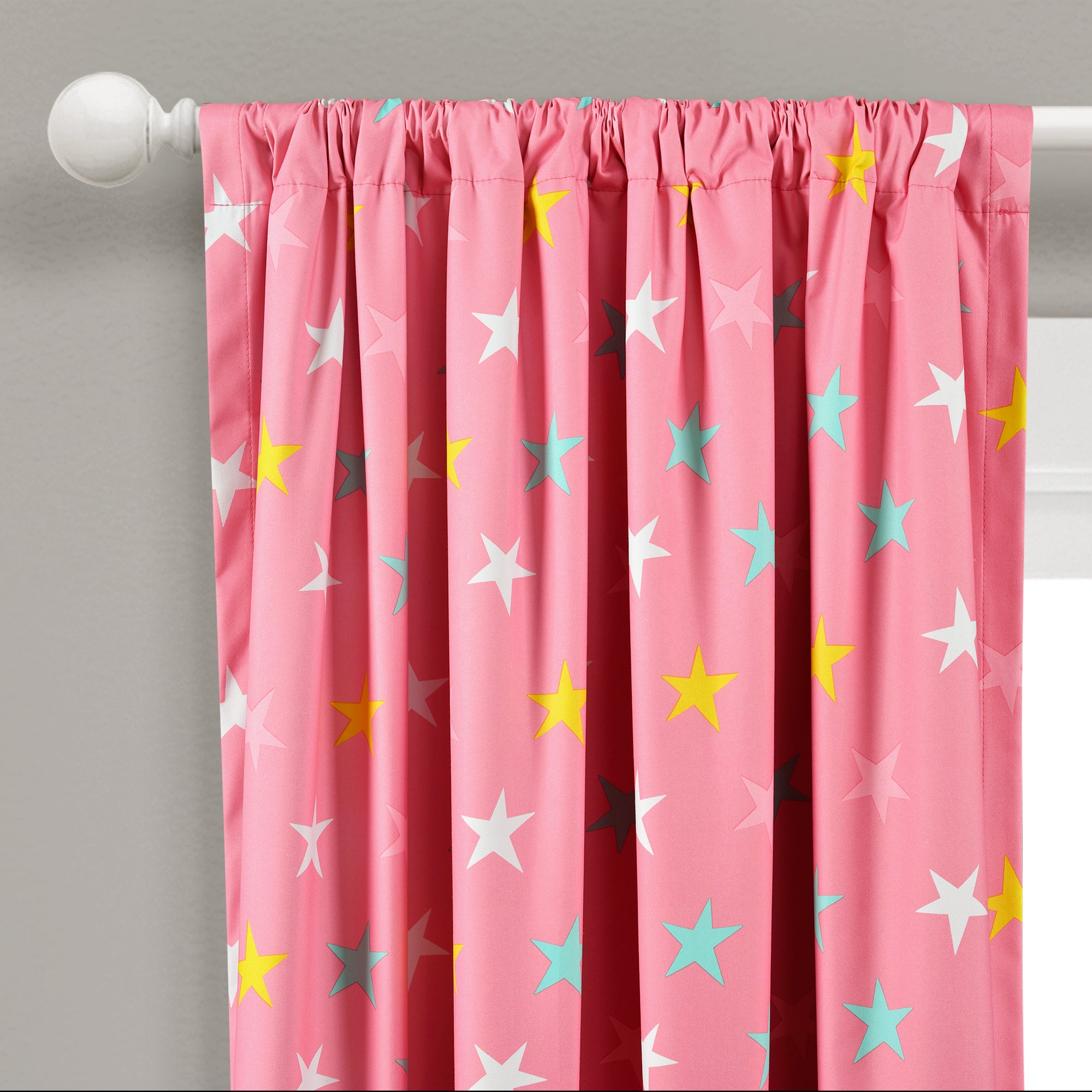 Unicorn Heart Rainbow Star Blackout Window Curtain Panel