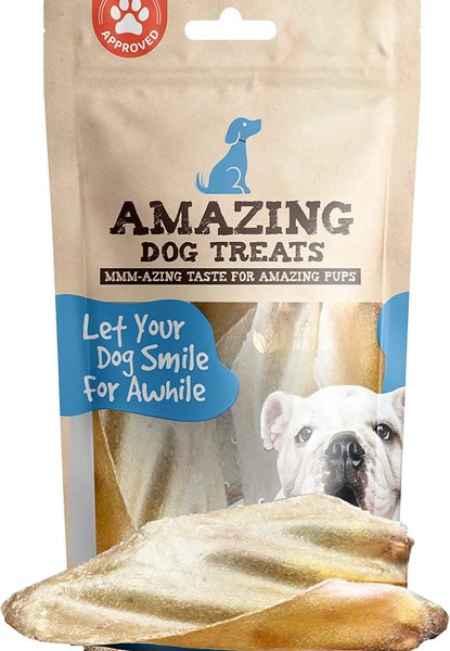 Amazing Dog Treats Natural Brown Cow Ear Dog Treats， 5 count