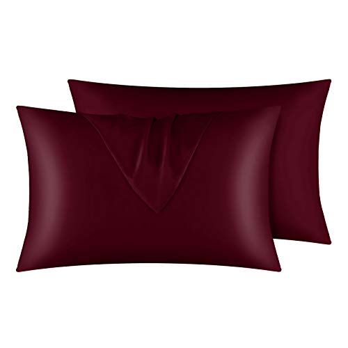 Satin Pillowcase for Hair and Skin, 2 pcs Silky Pillowcases with Envelop Closure