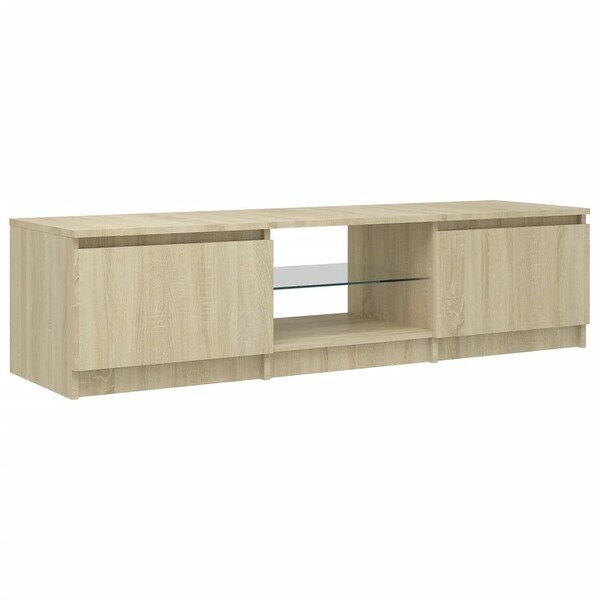 TV Cabinet with LED Lights Sonoma Oak 55.1