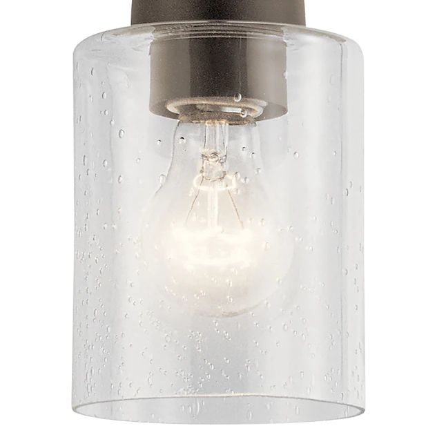 Kichler 44032OZ Winslow Olde Bronze Modern/Contemporary Seeded Glass Cylinder Mini Pendant Light