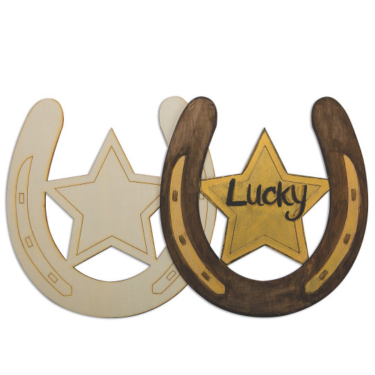 S S Worldwide Lucky Wood Horseshoe Plaques