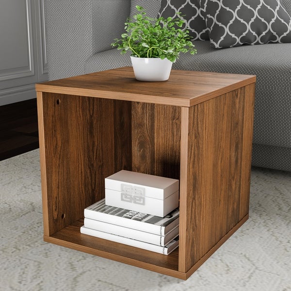 Hastings Home Minimalist Cube End Table - 15.75