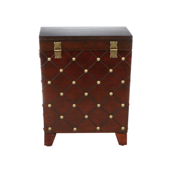 SEI Furniture Liatris Nailhead Espresso End Table Trunk