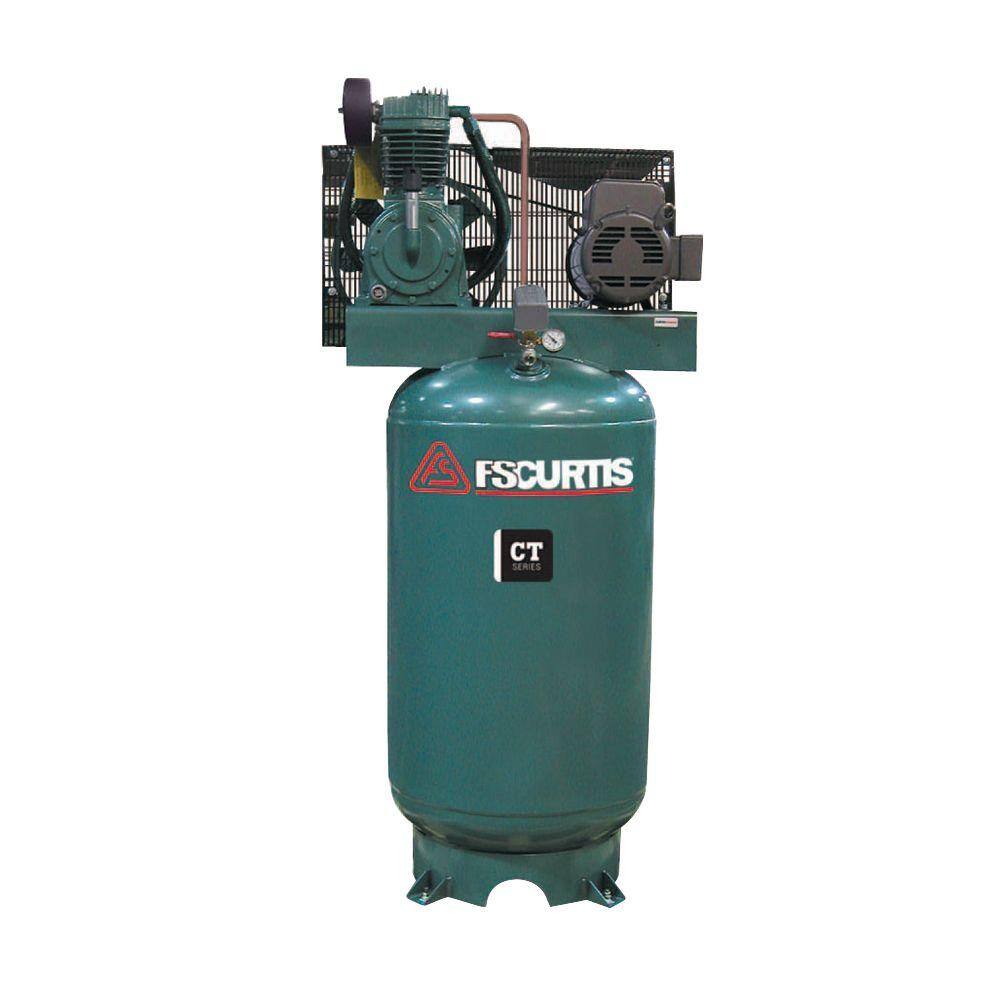 FS-Curtis CT5 5-HP 60-Gal. Vertical 2-Stage Air Compressor with Thermal Overload in Place of Starter (230-Volt 1-Phase) FCT05C55V6X-A2L1XX