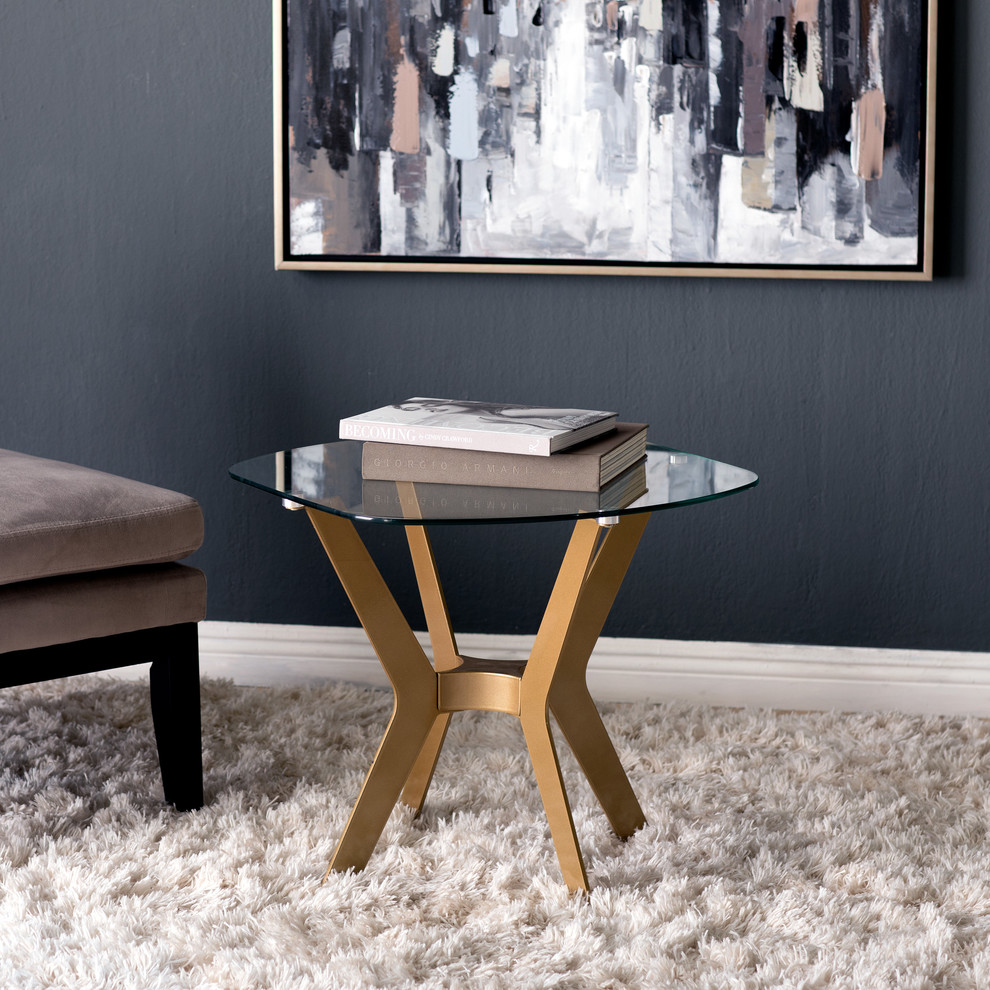 Archtech Square End Table With Metal Frame   Midcentury   Side Tables And End Tables   by Studio Designs  Houzz