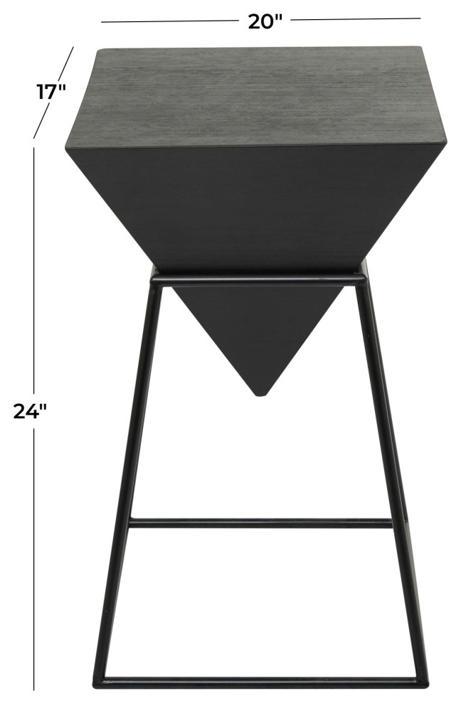 White Metal and Wood Modern Accent Table  24 quotx14 quotx14 quot85246   Contemporary   Side Tables And End Tables   by Brimfield  ampMay  Houzz