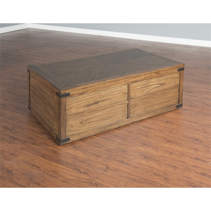 Pemberly Row 50 quotTransitional Wood Coffee Table in Medium Brown   Transitional   Coffee Tables   by Homesquare  Houzz