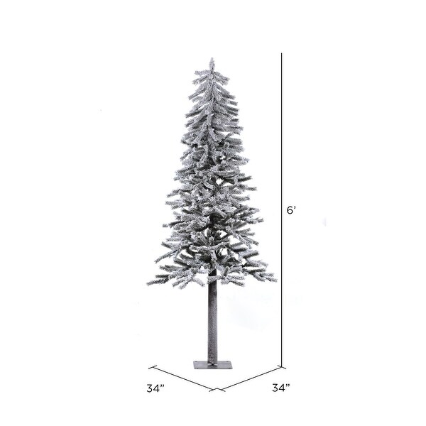 Vickerman 6' x 34 Flocked Alpine Artificial Christmas Tree，Unlit