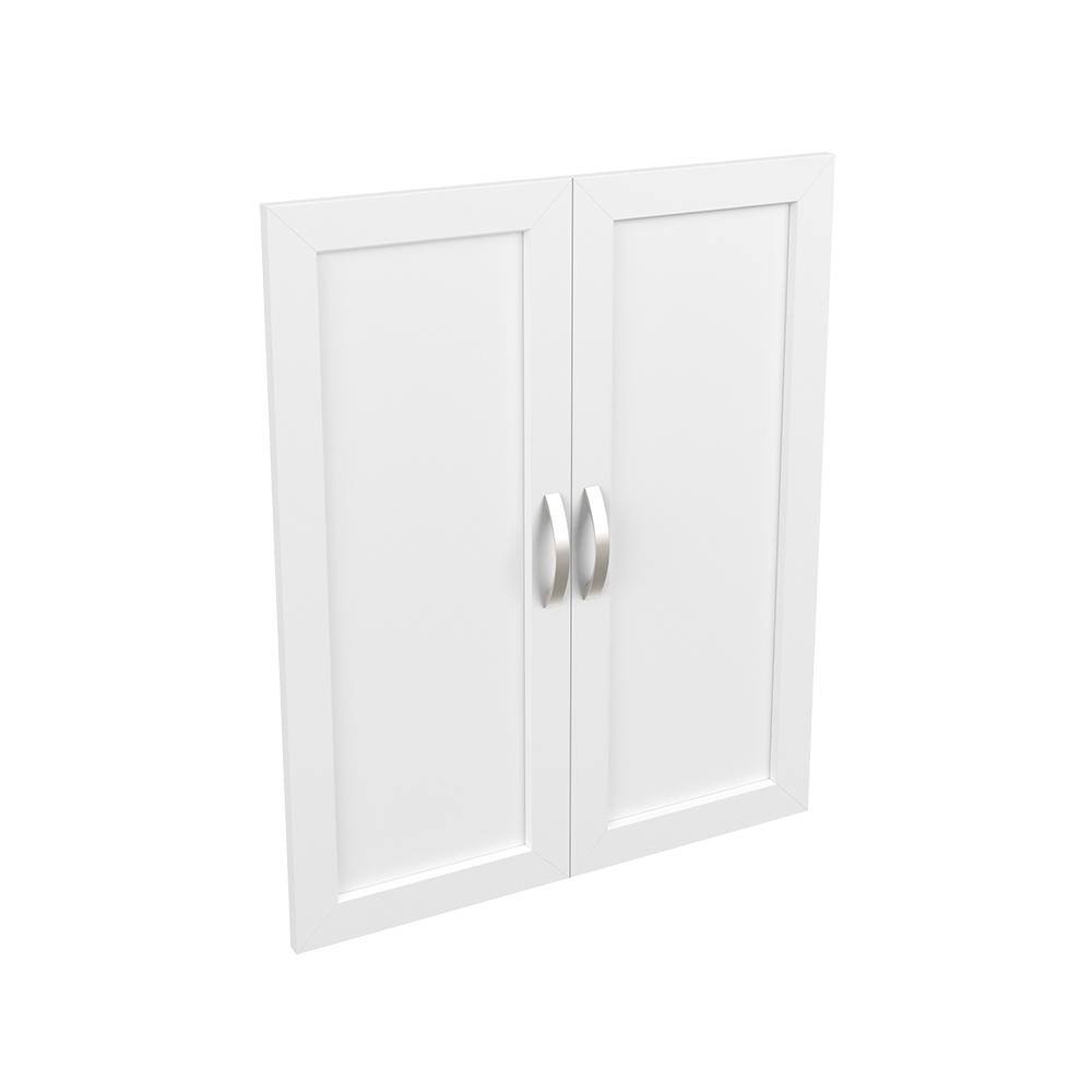 ClosetMaid Style+ 55.12 in. W - 121.12 in. W White Laundry Room Cabinet Kit with Top Shelves and Shaker Doors 10000-02188