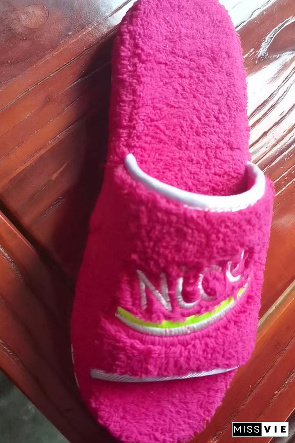 Nice Emrboidery Fleece Slippers