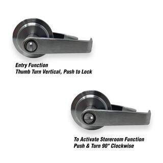 Premier Lock Heavy-Duty Satin Chrome Grade-2 Entry Door Handle Lock Set with 4 Keys Total (2-Pack Keyed Alike) LEL03-KA-2