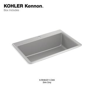 KOHLER Kennon Neoroc Matte Grey Granite Composite 33 in. 1-Hole Single Bowl Drop-InUndermount Kitchen Sink K-RH8437-1-CM4