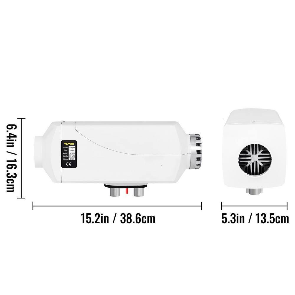 VEVOR 17060 BTU Parking Heater 12Volt Diesel Air Heater with Knob Switch and Muffler Diesel Heater for Cars