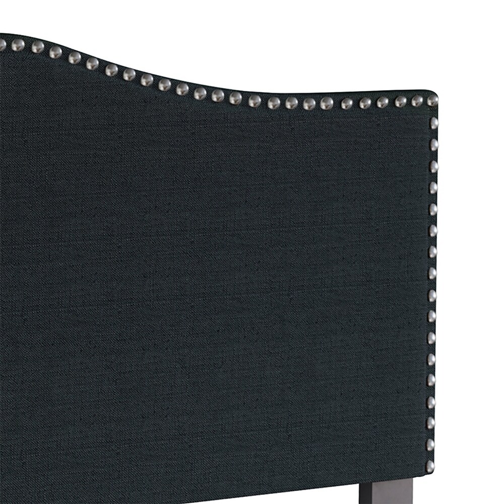 CraftPorch Linen Nailhead Curvaceous Upholstered Adjustable Headboard