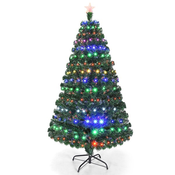 6Foot Multicolor PreLit Christmas Tree with LED Lights and Sturdy Metal Stand