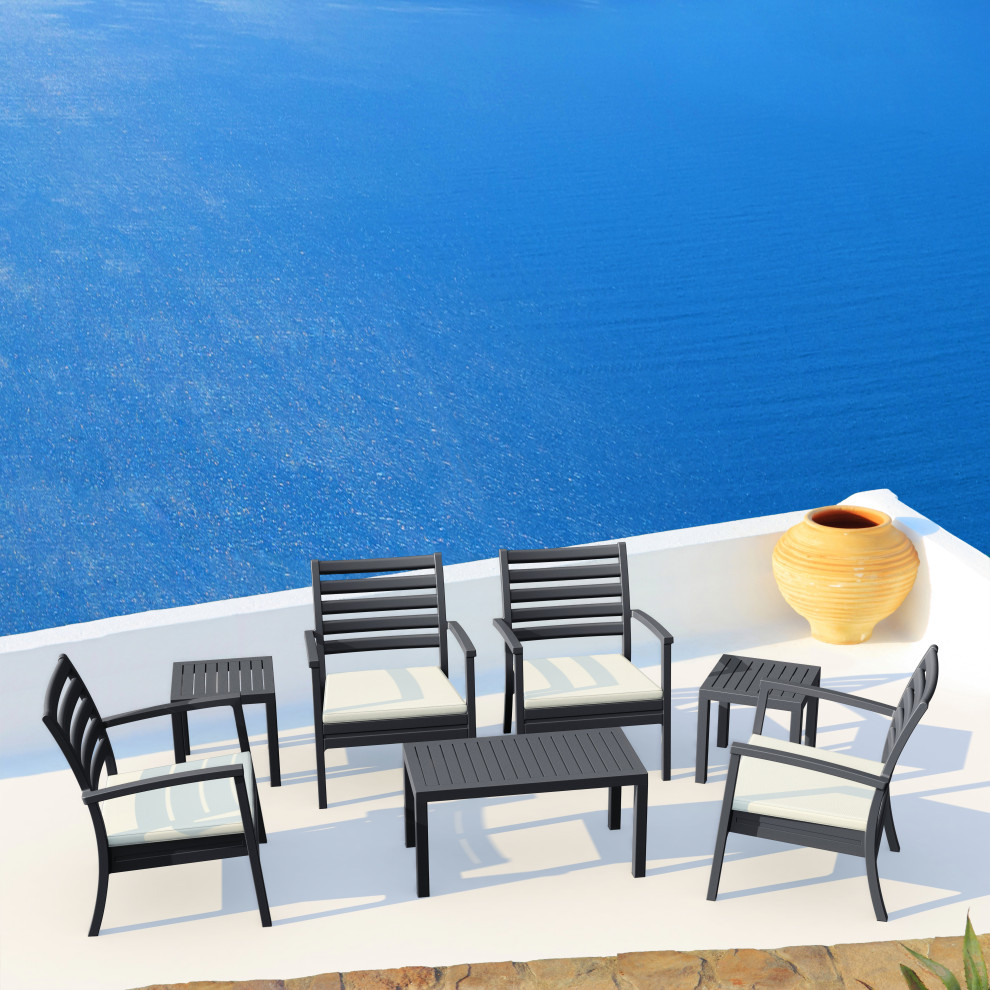 Compamia Artemis XL Club Seating Set 7 Piece With Cushions   Contemporary   Outdoor Lounge Sets   by Homesquare  Houzz