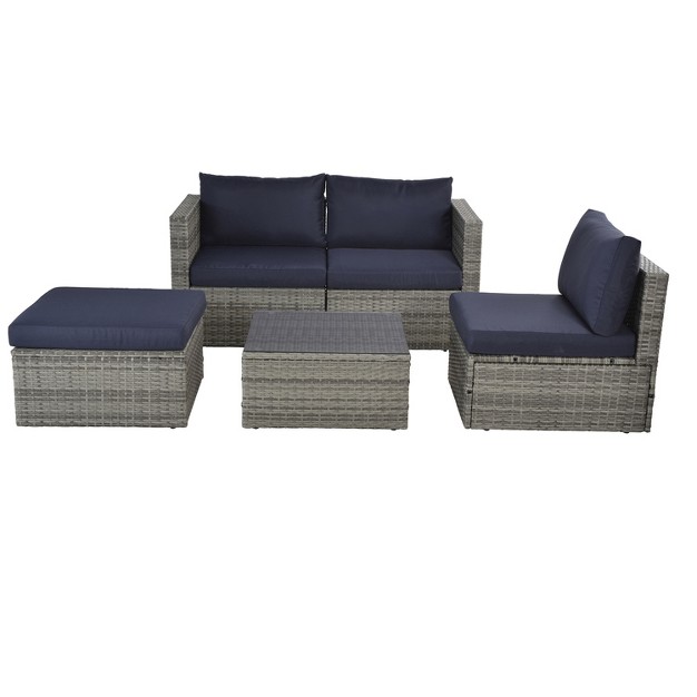 Saint Birch Outdoor 4 Person Seating Group With Cushions