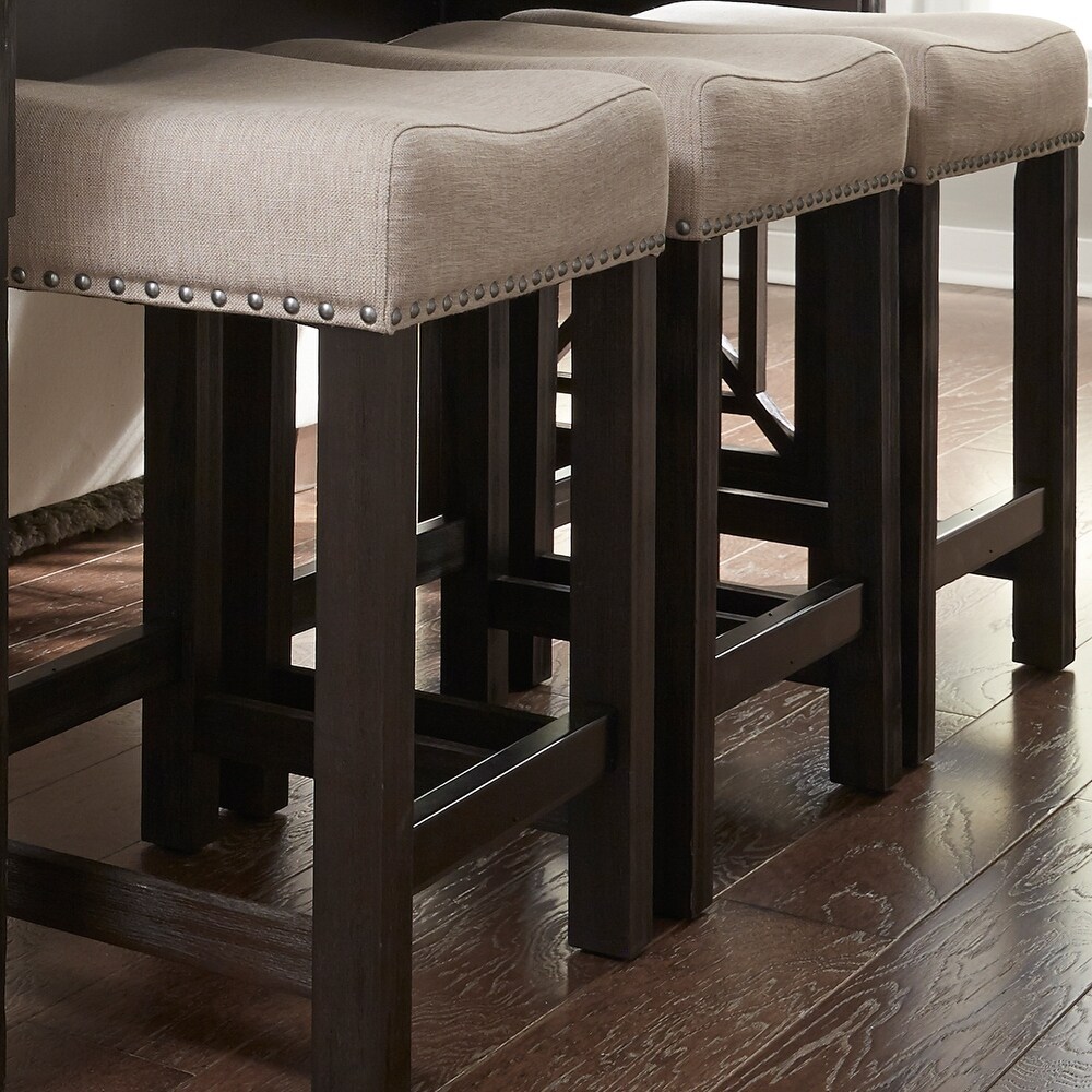 Heatherbrook Charcoal and Ash 4 Piece Console Set (1 Console 3 Stools)