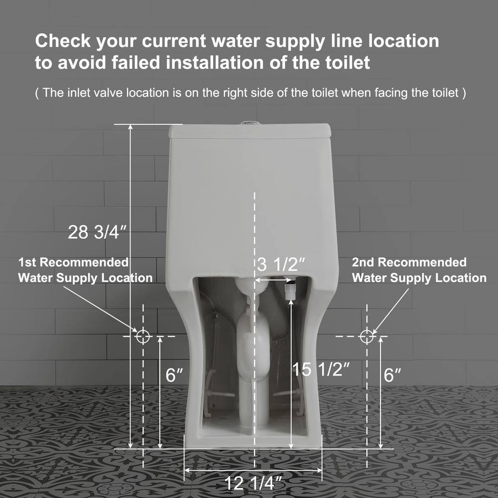 HOROW 1-piece 0.8 GPF1.28 GPF High Efficiency Dual Flush Elongated Toilet in. White Soft-Close Seat Included ADA Height HR-0138