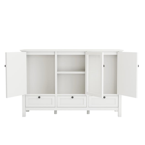 44.9'' Accent Cabinet Modern Console Table Sideboard for Living Room Dining Room With 2 Doors， 3 Drawers