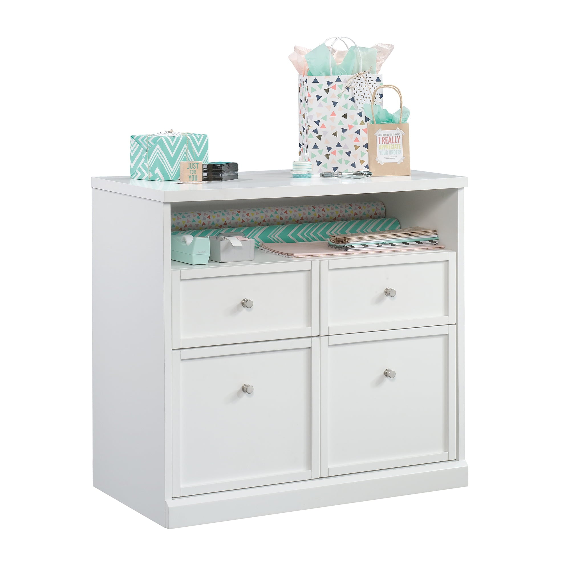 Better Homes & Gardens Craftform Sewing and Craft Storage Cabinet with Drawers, White