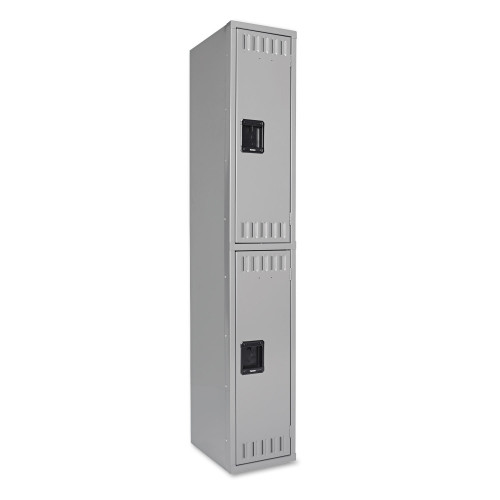 Tennsco Double Tier Locker， Single Stack， 12w x 18d x 72h， Medium Gray (DTS121836AMG)