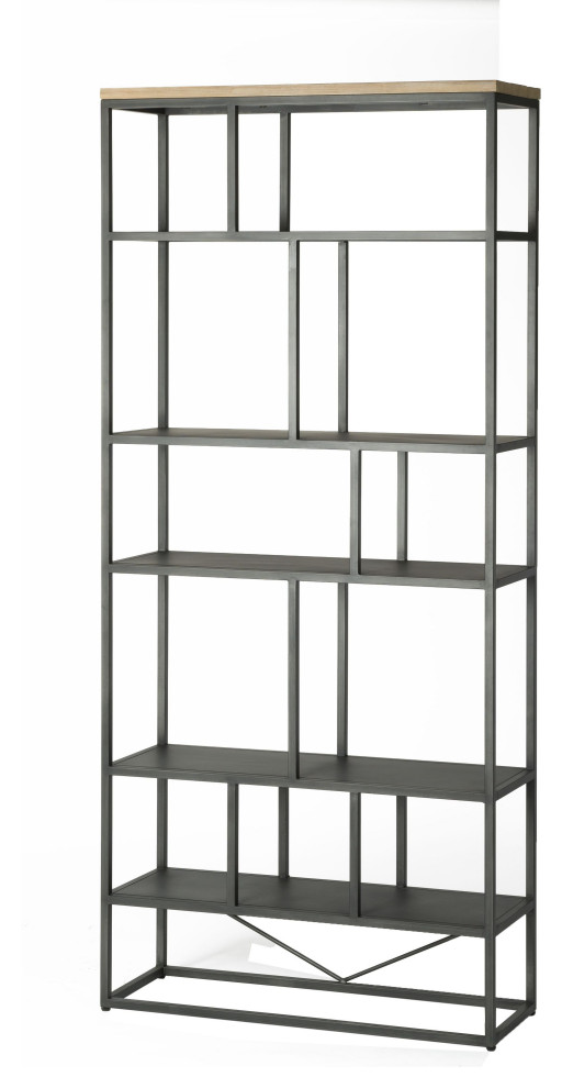 Metro Havana 35 quotWide Bookcase   Industrial   Bookcases   by LH Imports  Houzz