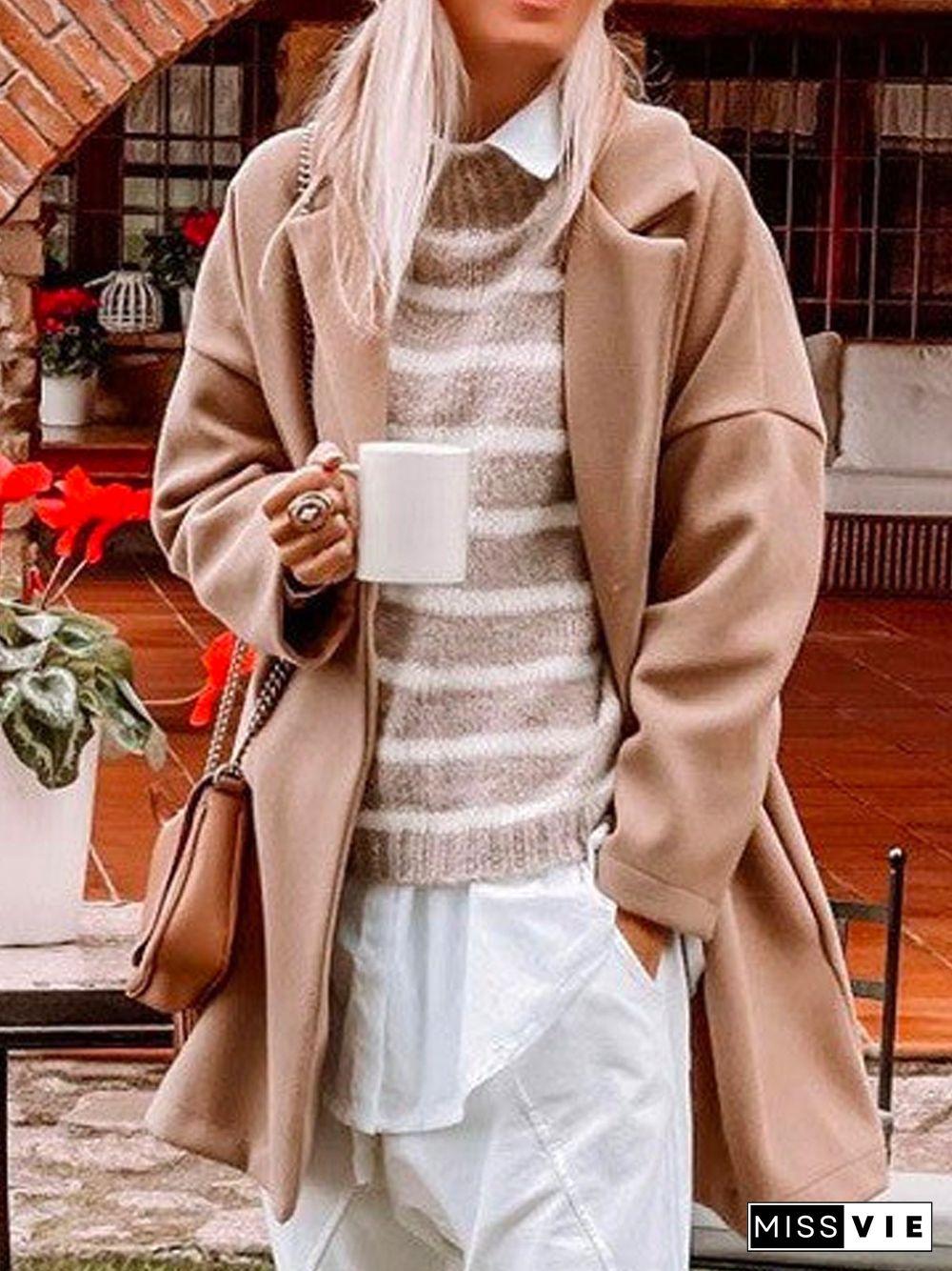 Loose Casual Woolen Overcoat