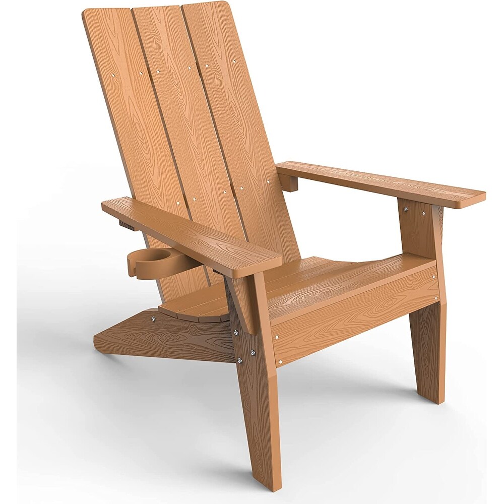 WINSOON  Weather HIPS Outdoor Adirondack Chair with Cup Holder